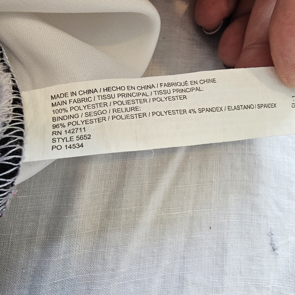 Women's White Top with Black Trim - Picture 7 of 7